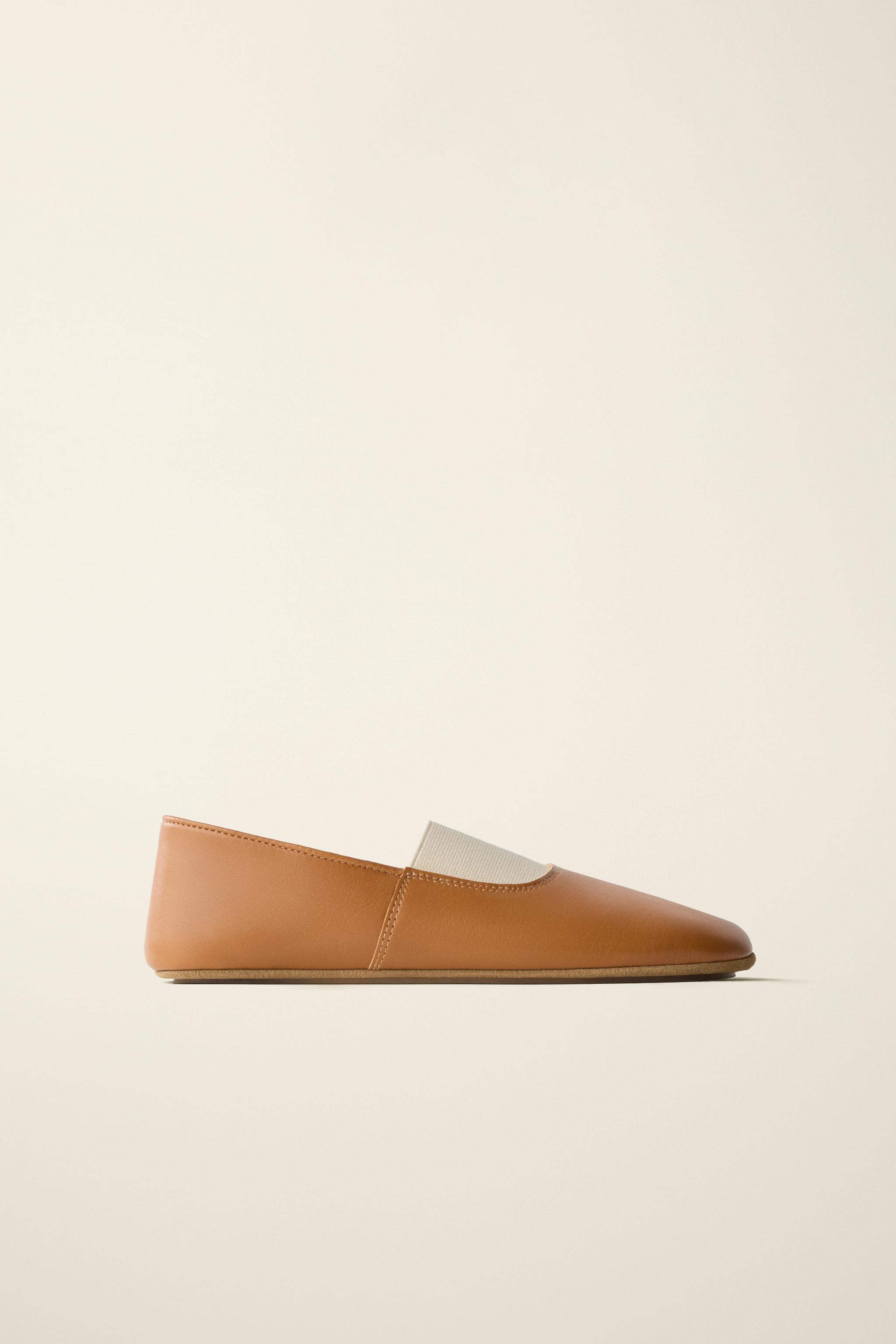 Обувь Zara LEATHER BALLET FLATS CREATED BY CARAMEL LONDON X