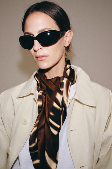 100% VISCOSE ANIMAL PRINT SCARF - Brown by Zara - Image 1