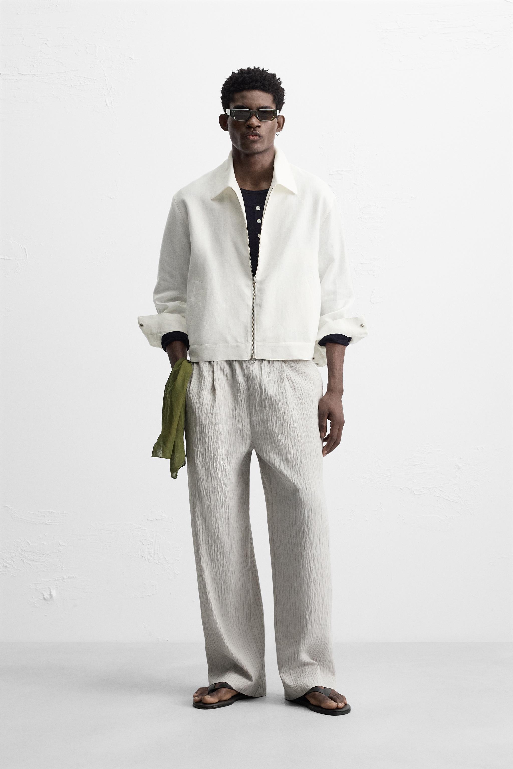 STRIPED FLOWY PANTS - Gray | ZARA United States