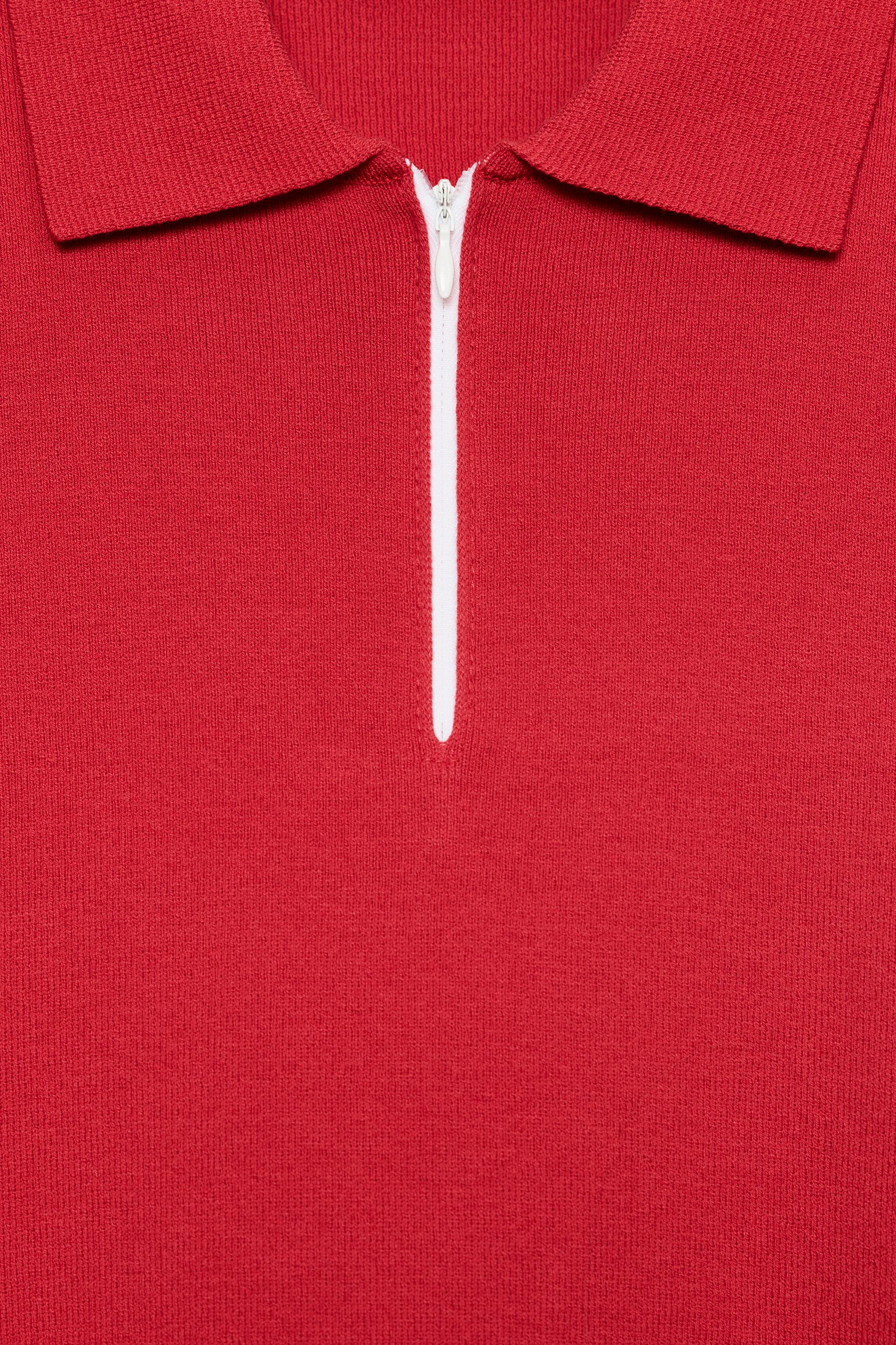 KNIT ZIP POLO SHIRT - Navy blue | ZARA United States