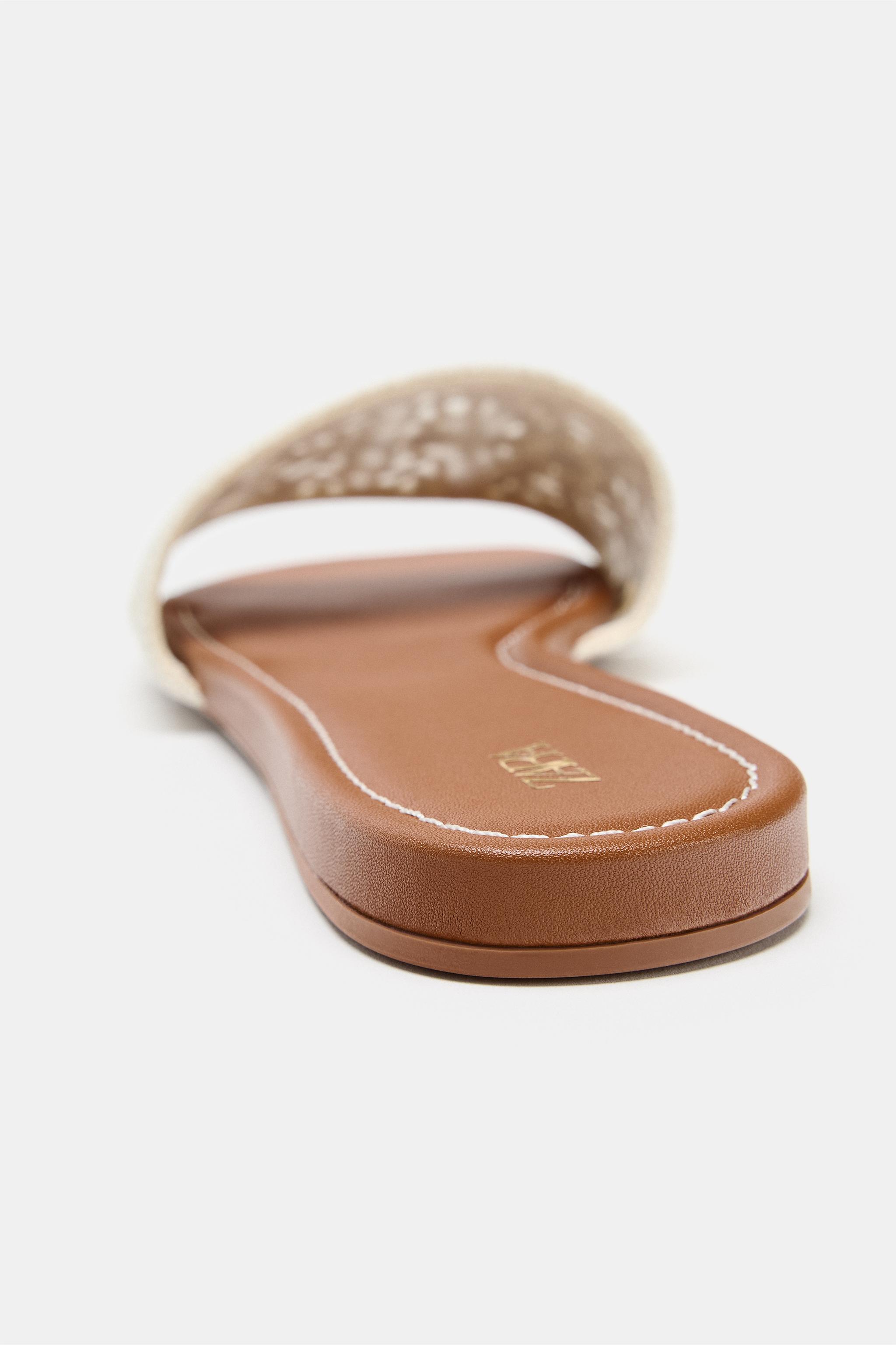 Женские сандалии Zara CROCHET FLAT SANDALS — фото 6