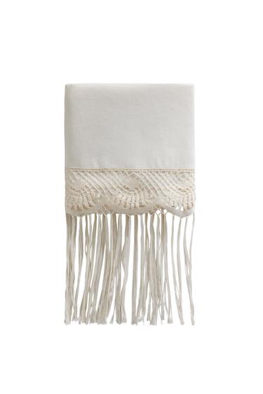 Zara CAMARIÑAS LACE LINEN TOWEL - Ivory