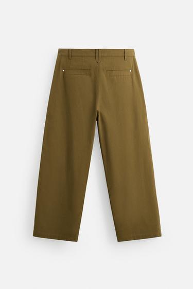 WIDE FIT CHINO TROUSERS - Khaki by Zara - Image 7