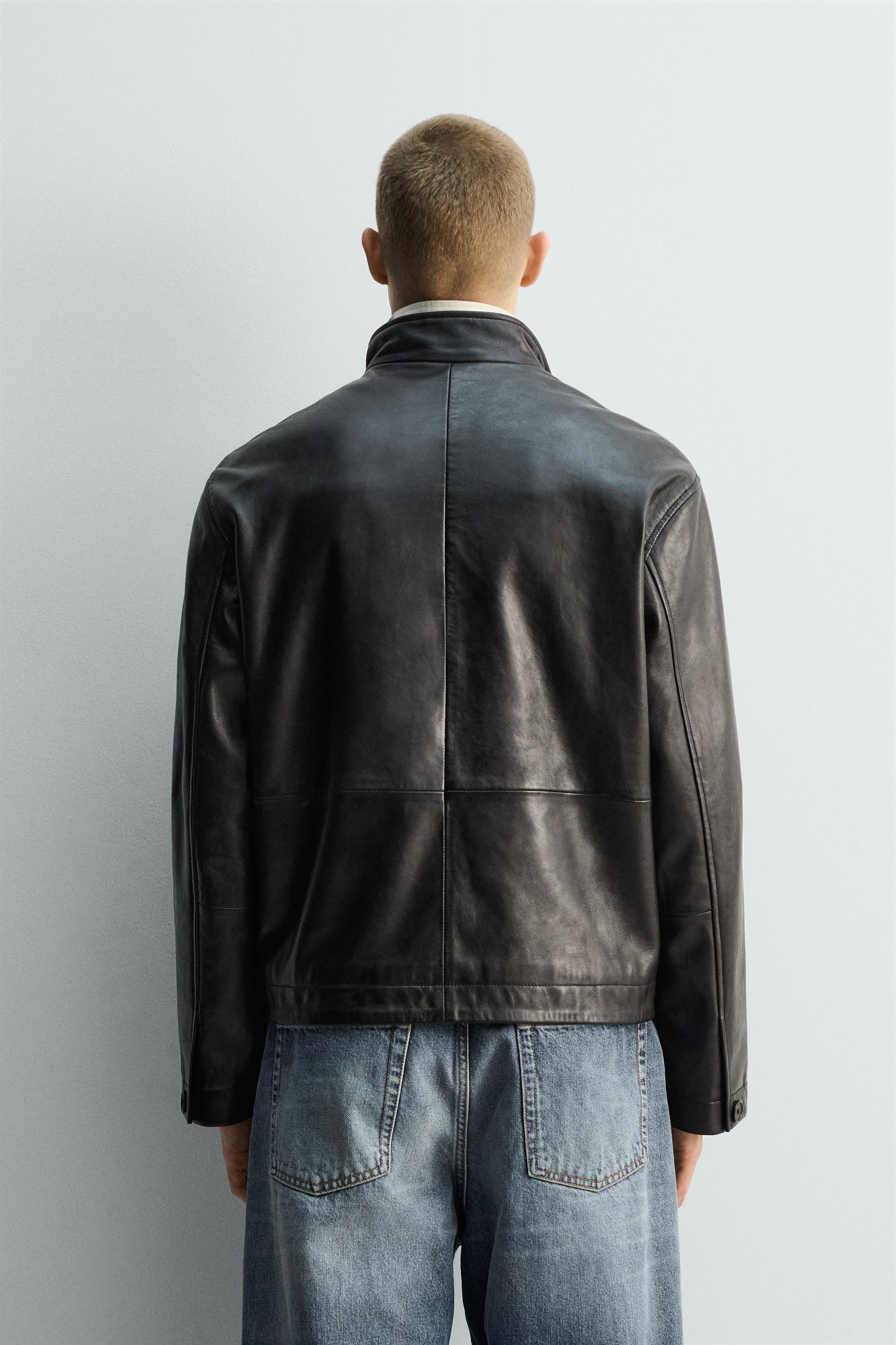 RELAXED FIT LEATHER JACKET