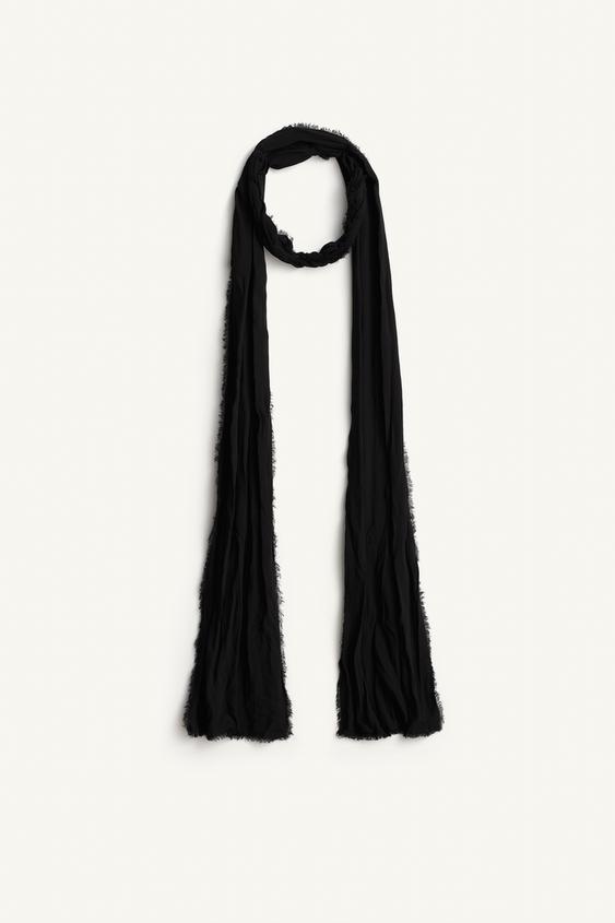 FOULARD EFFET FROISSÉ - Noir de Zara - Image 2