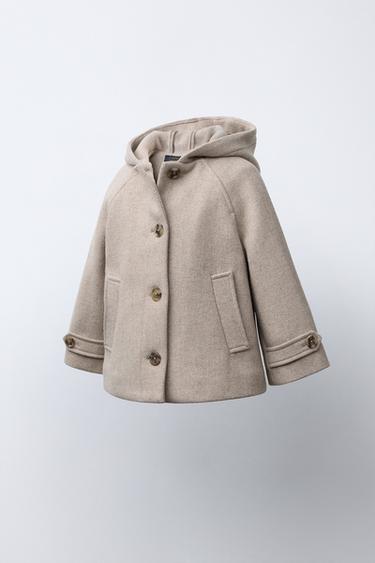 MANTECO® WOOL BLEND HOODED DUFFLE COAT - Beige by Zara