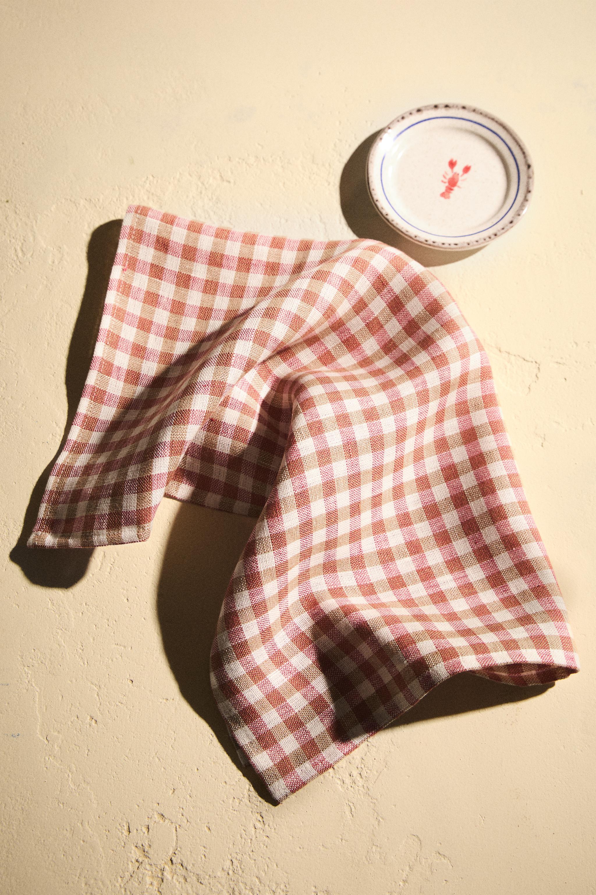 LOT DE 2 SERVIETTES DE TABLE VICHY ASSORTIES (LOT DE 2)
