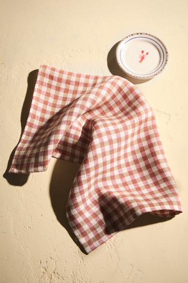 PACK OF CONTRAST GINGHAM NAPKINS (PACK OF 2) - Terracotta by Zara - Image 5