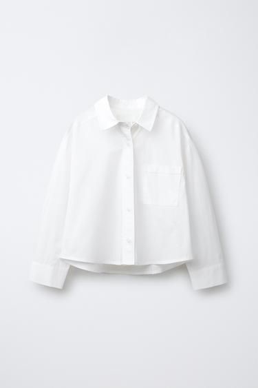 Zara POPLIN POCKET SHIRT - White - Image 0