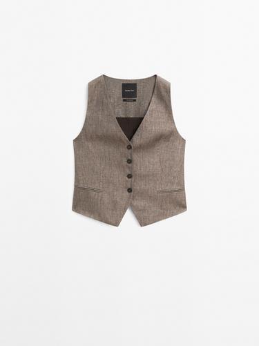 Zara 100% linen tailored waistcoat - 281