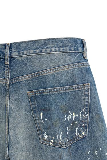 JEANS RELAXED FIT SALPICADURAS - Azul claro de Zara