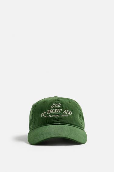 CASQUETTE AVEC BRODERIE EN CONTRASTE - Vert de Zara - Image 1
