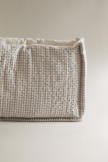 CHILDREN'S GINGHAM NAPPY CADDY - Grey by Zara - Image 4