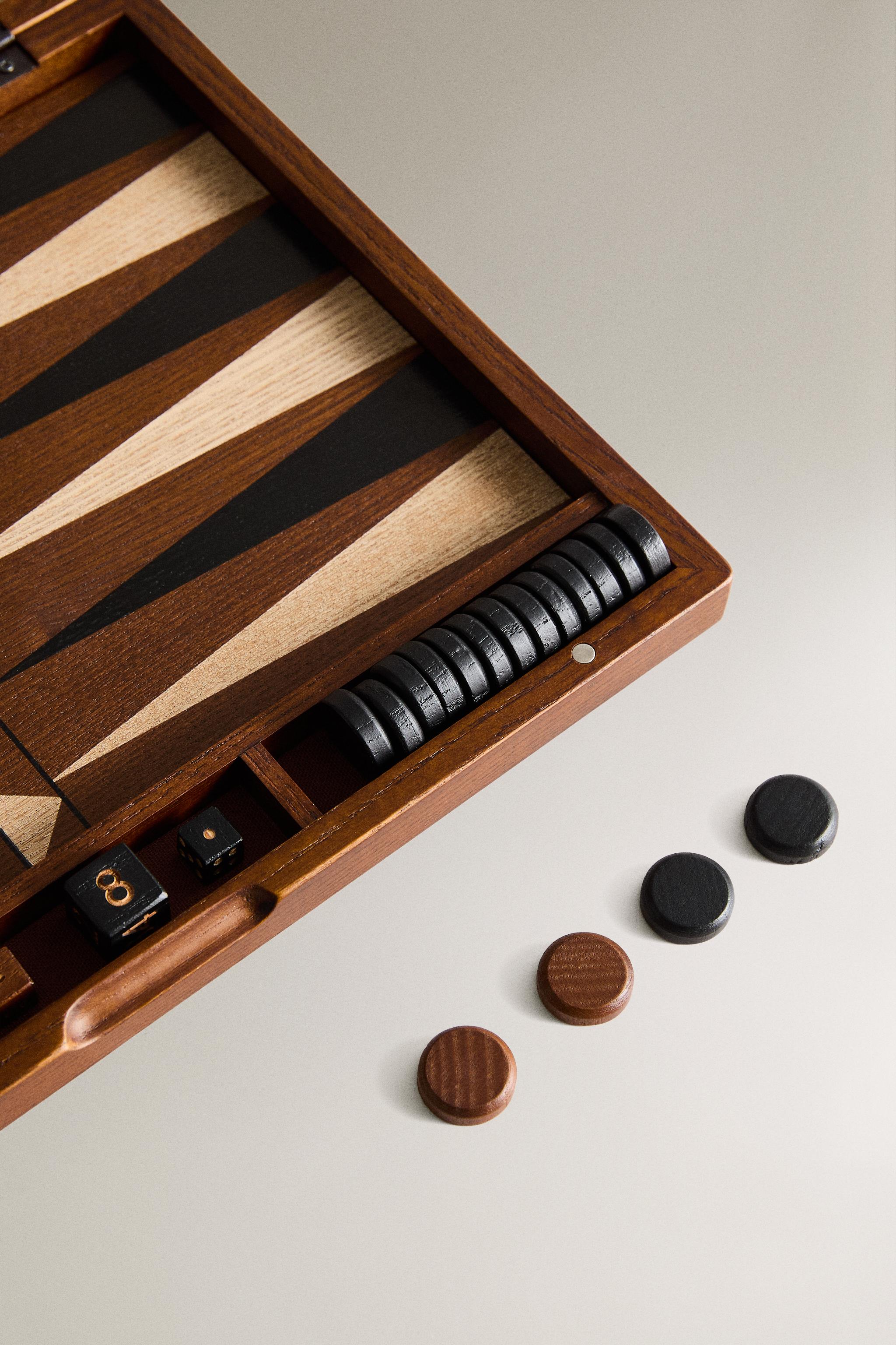 JEU DE BACKGAMMON EN BOIS