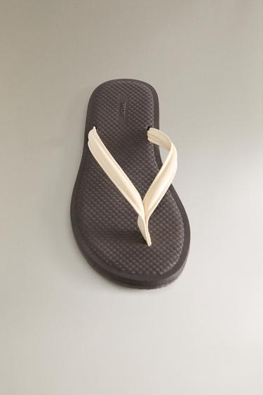 SANDALES À BRIDE EN CUIR - Beige de Zara - Image 4