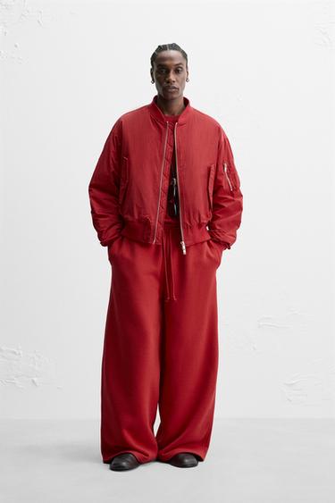 LIMITED EDITION PADDED BOMBER JACKET - Red by Zara