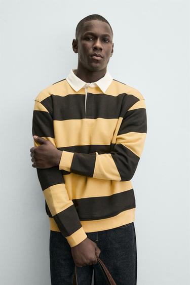 SWEAT POLO COL CONTRASTE - Marron / Écru de Zara - Image 5