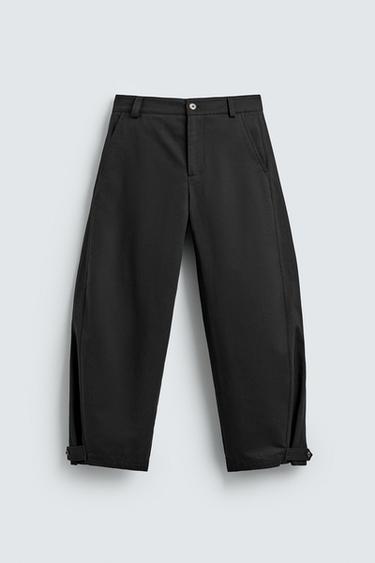 RELAXED FIT TROUSERS WITH ADJUSTABLE HEM - Black by Zara