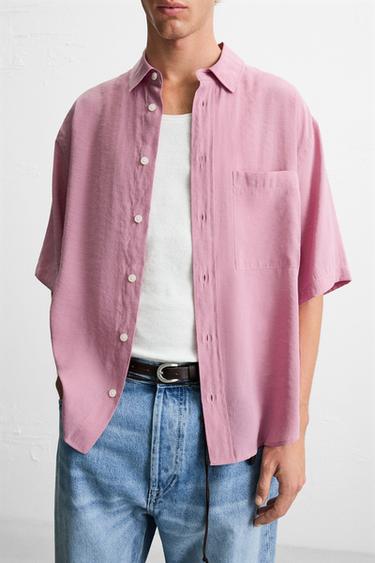 RELAXED FIT FLOWING SHIRT - Pink by Zara