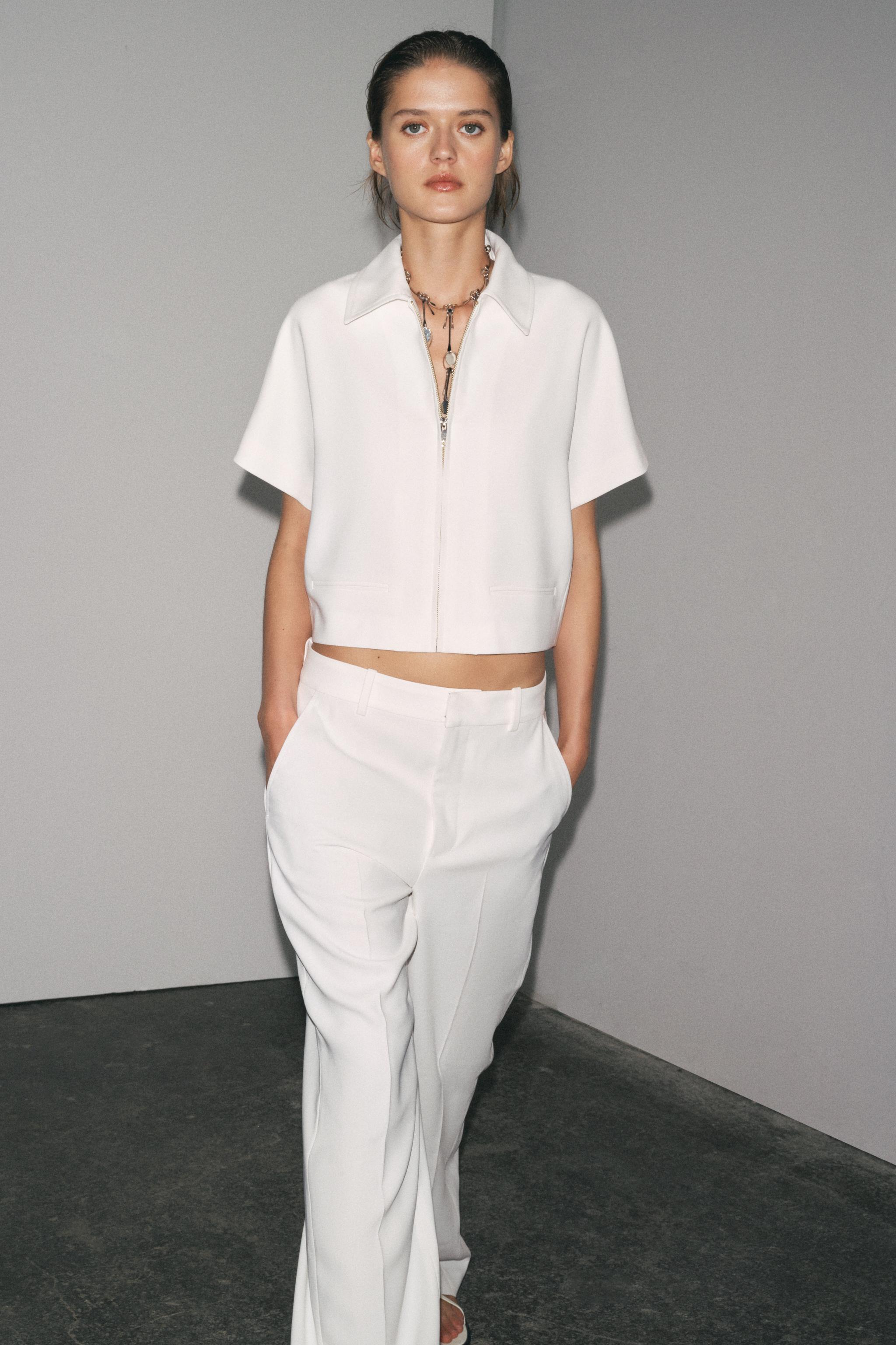 ZW COLLECTION クロップドジャケット - エクリュ | ZARA Japan