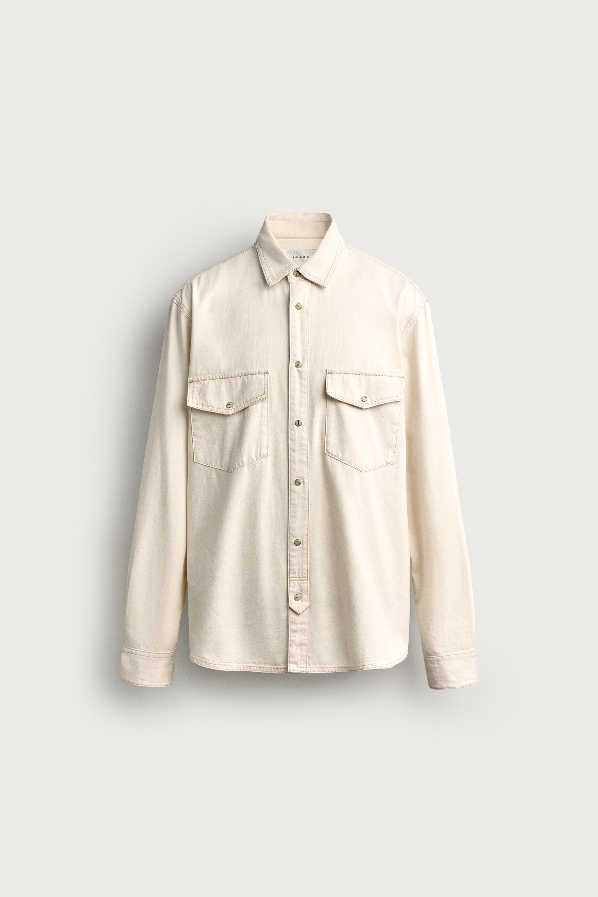 CONTRAST STITCH DENIM SHIRT