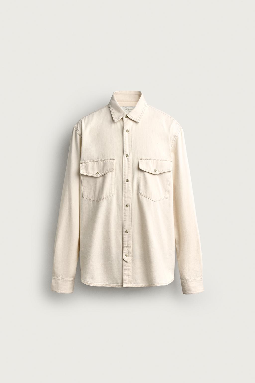 CONTRAST STITCH DENIM SHIRT