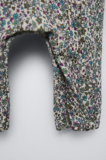 FLORAL PRINT DUNGAREES - Greenish by Zara - Image 3