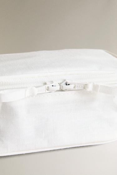 TROUSSE DE TOILETTE LIN UNI PETIT FORMAT - Blanc cassé de Zara - Image 2