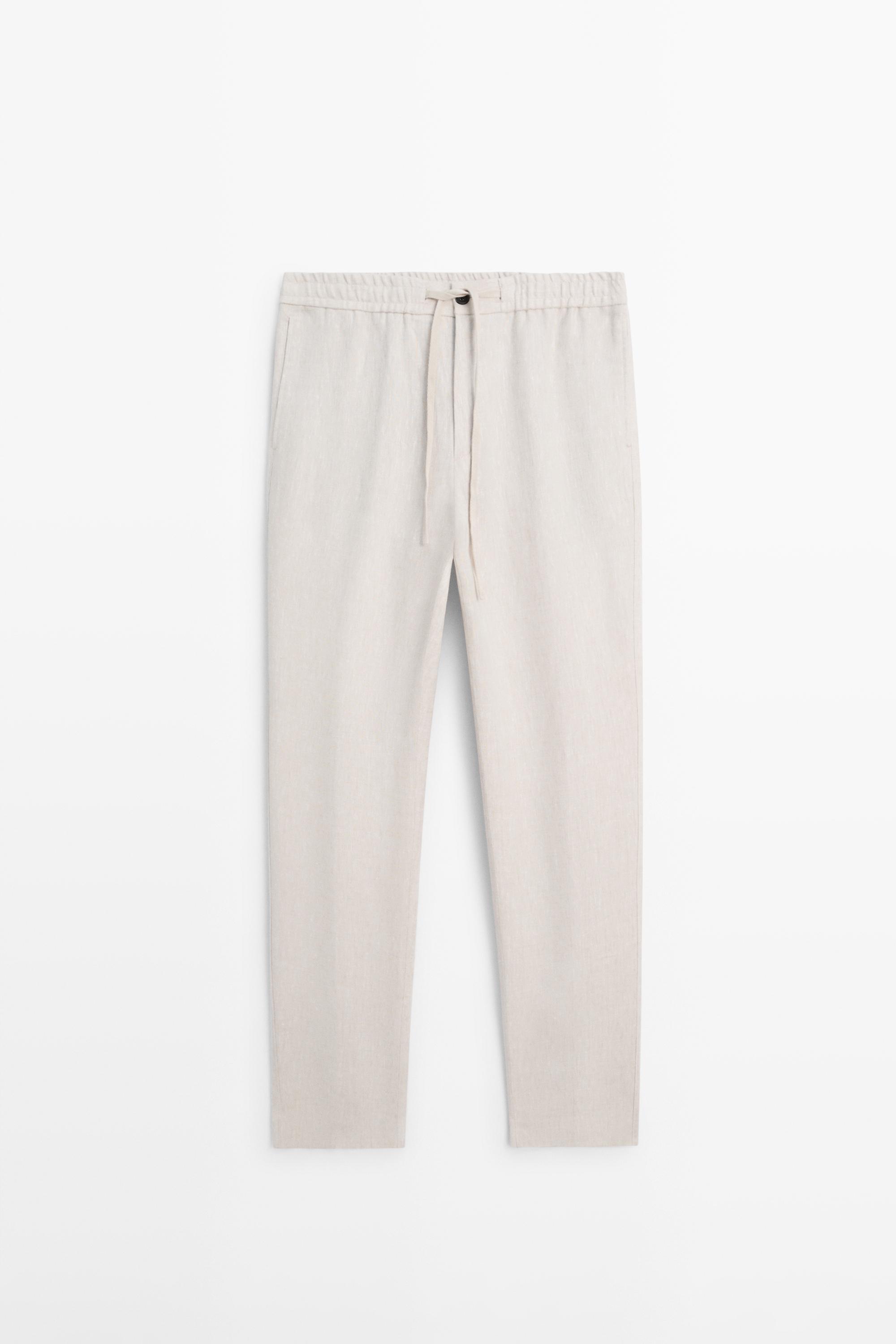 Linen jogger fit trousers — 754