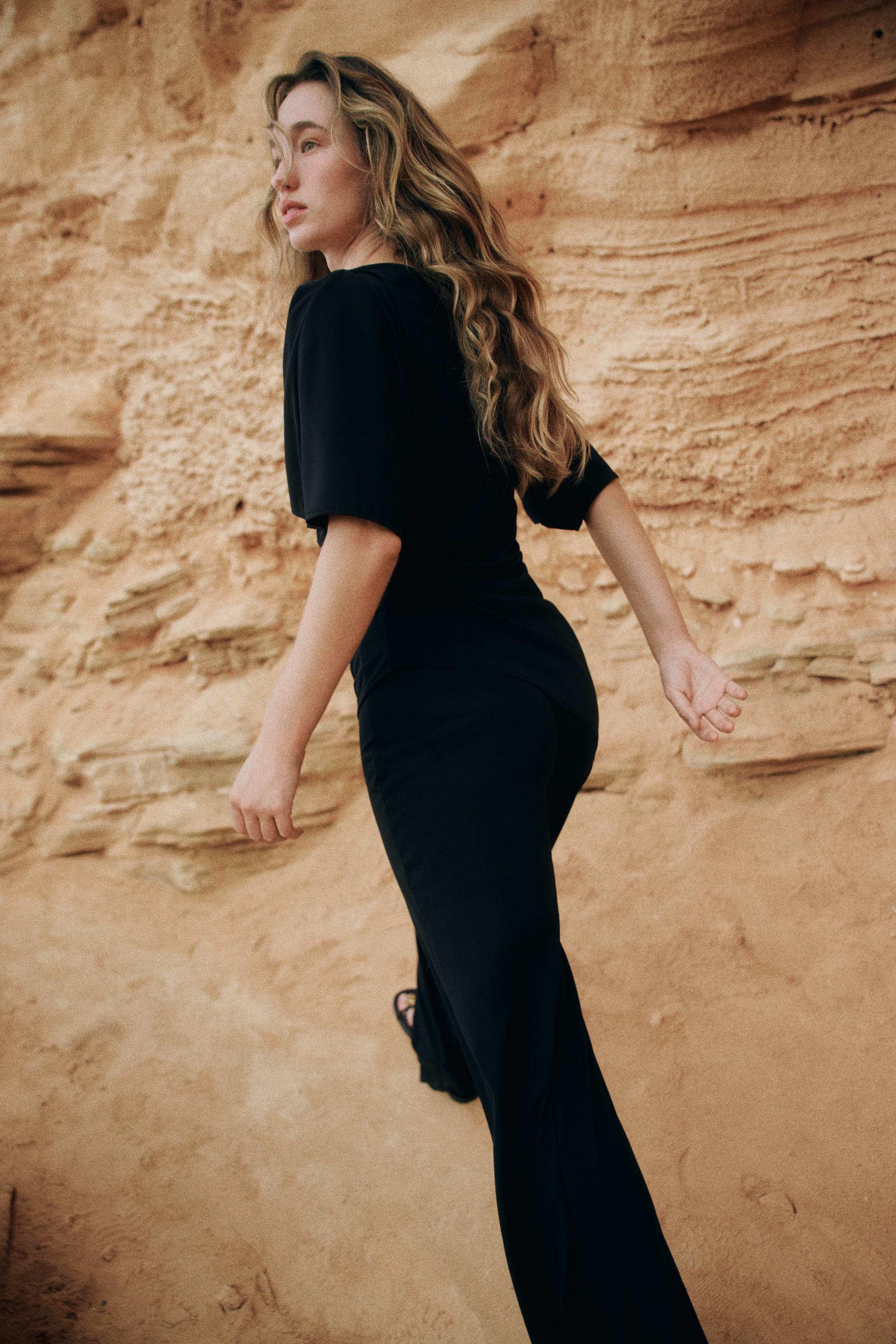 Женские топы Zara DRAPED CREPE TOP — фото 5