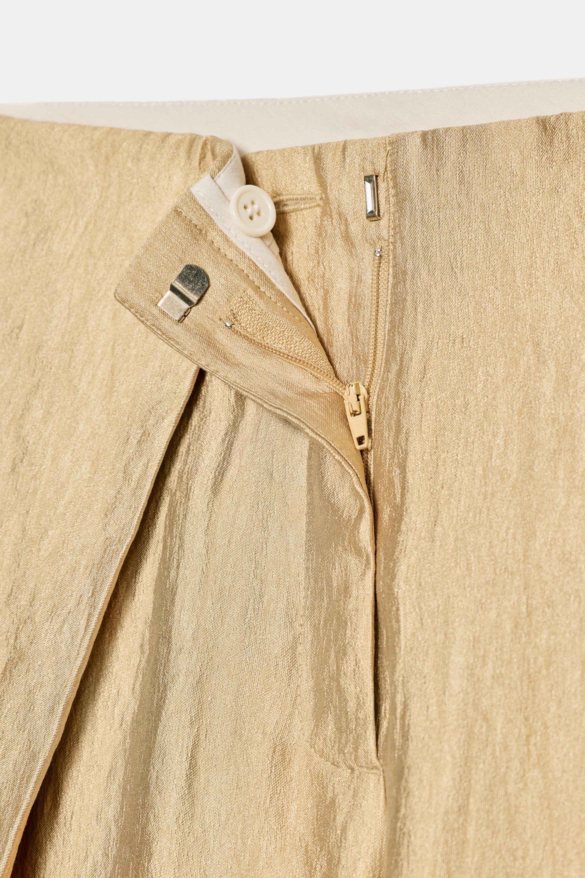 METALLIC PLEATED PANTS ZW COLLECTION