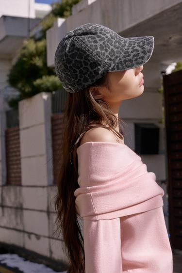 ANIMAL PRINT TWILL CAP - Grey by Zara