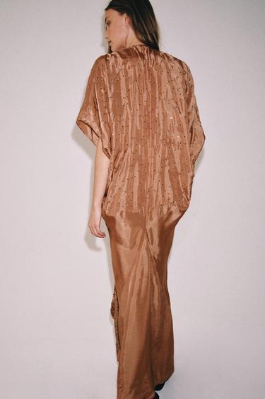 ROBE BRODERIES FANTAISIE ZW COLLECTION LIMITED EDITION - Rose moyen de Zara - Image 2