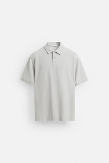POLO STRUCTURÉ BASIQUE - Gris bleu de Zara