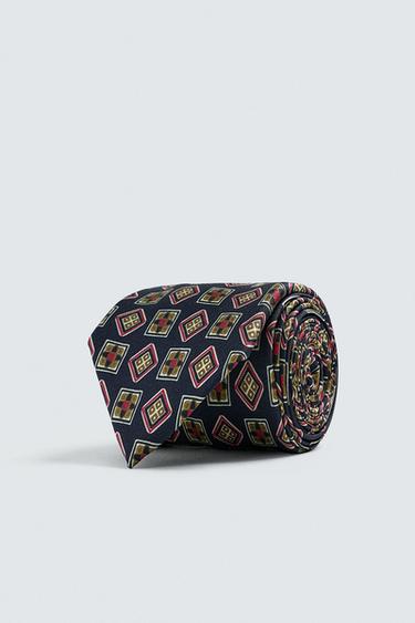100% SILK JACQUARD TIE - Blue by Zara