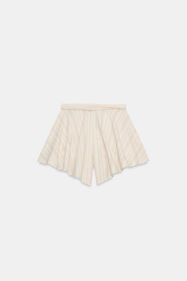 SHORT PLISSÉ À RAYURES ZW COLLECTION - rayures de Zara - Image 7