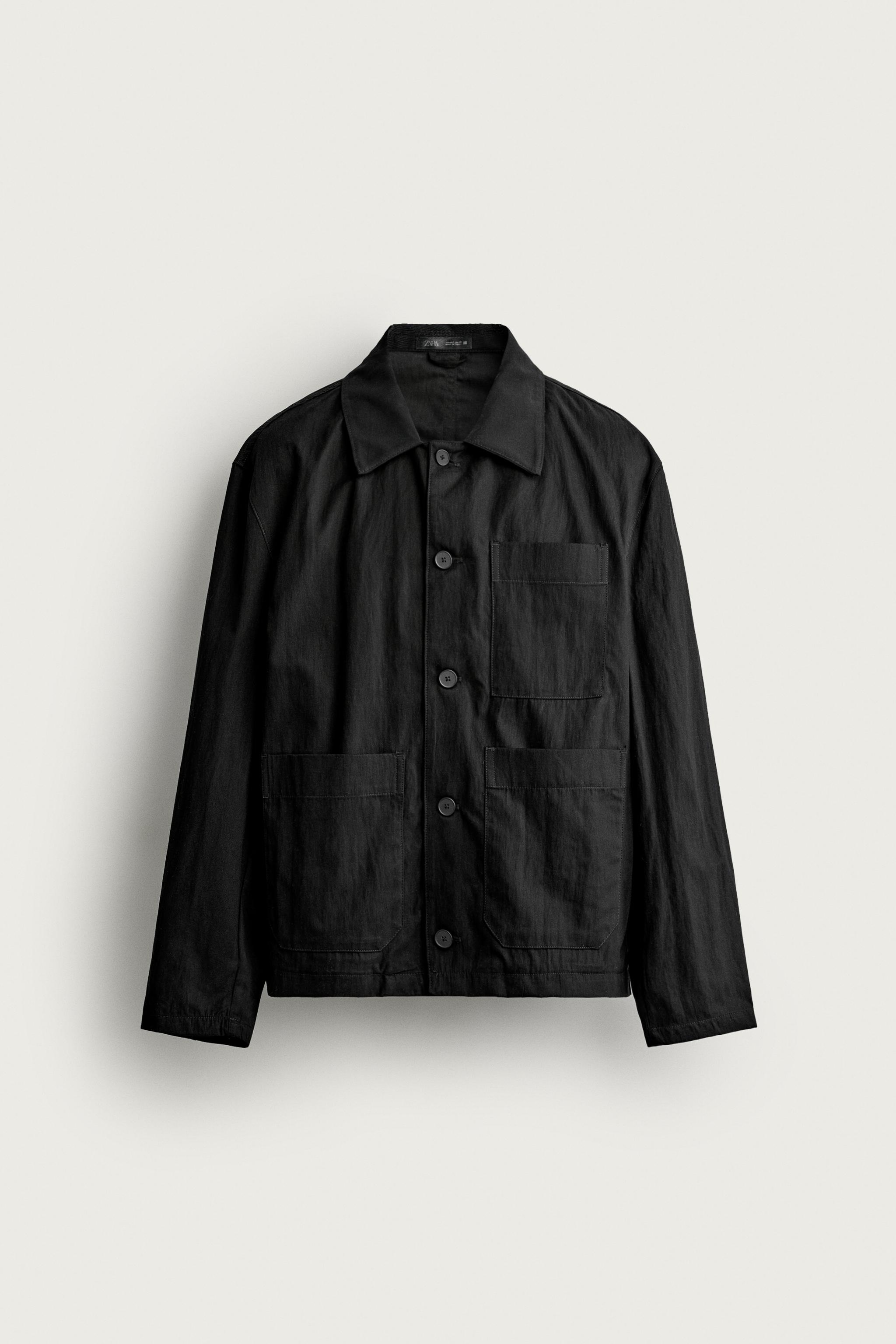 RELAXED FIT OVERSHIRT — Black