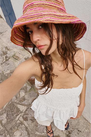 SMOCKED PEPLUM TOP - White by Zara