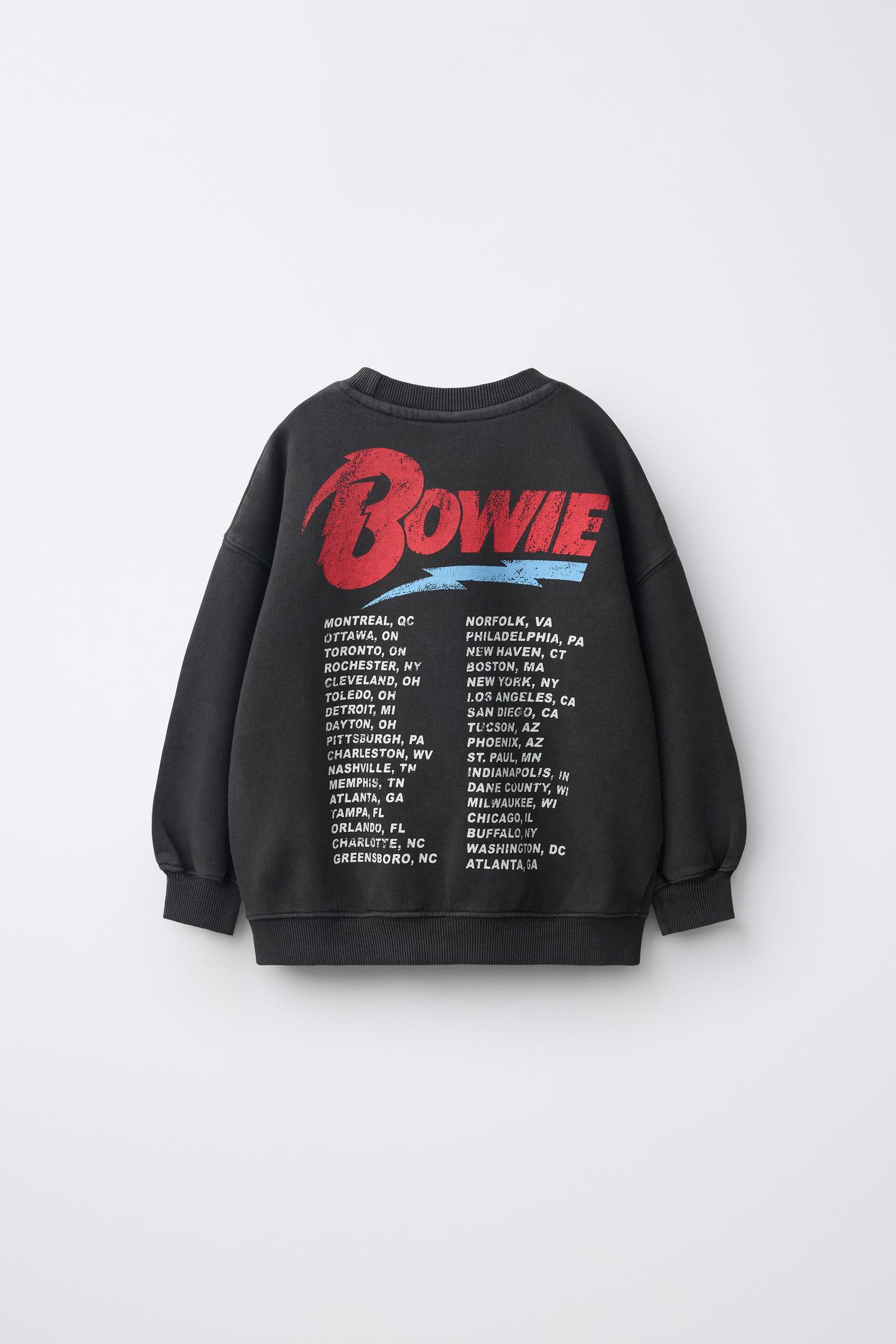 Детский свитшот Zara David Bowie © Graphic, цвет: Чёрный — фото 2