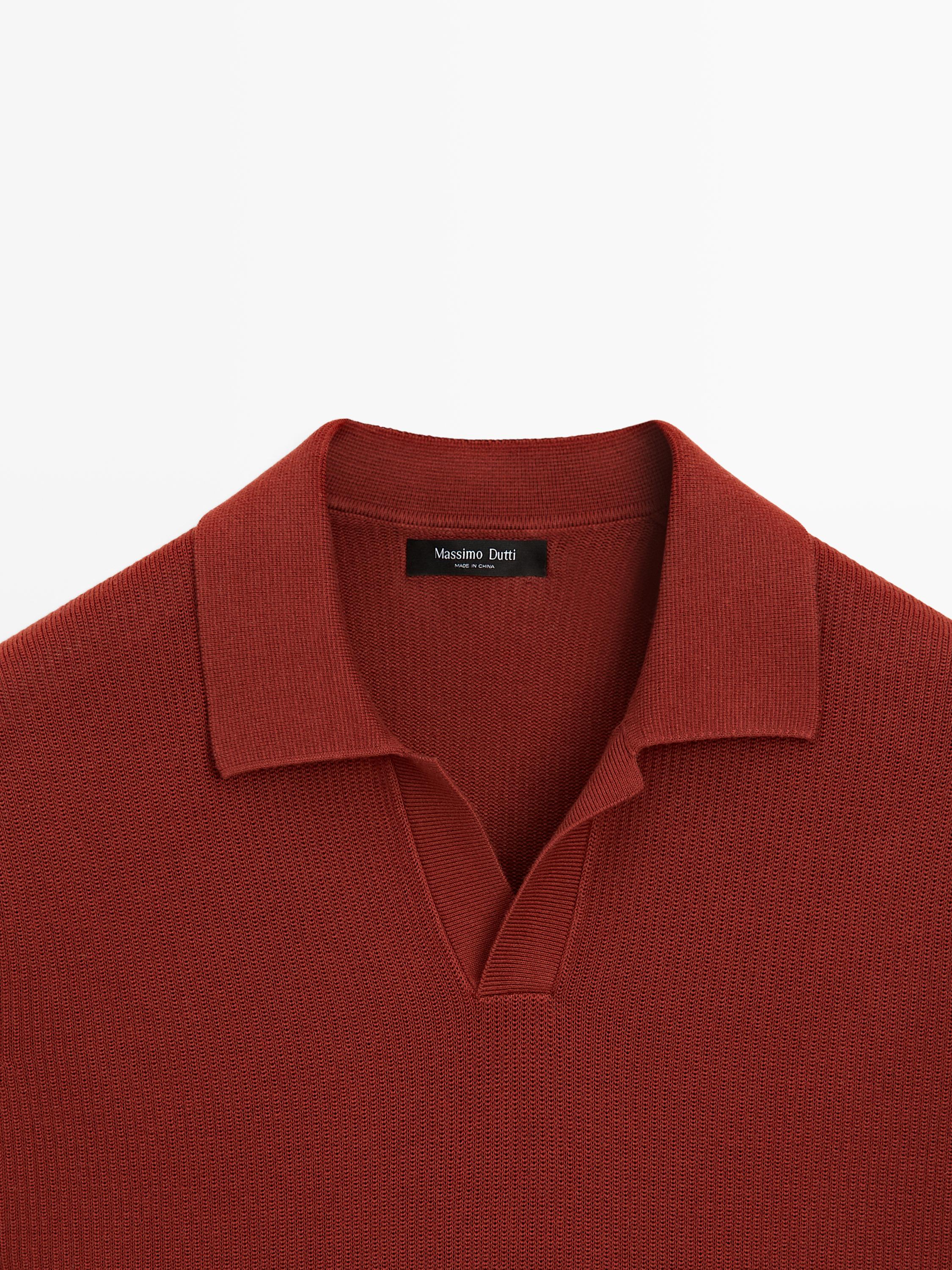 100% cotton knit polo sweater