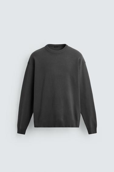 PULL STRUCTURÉ DOUX - Gris anthracite de Zara