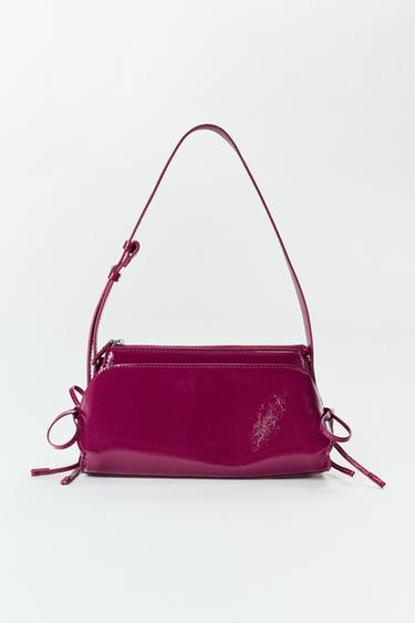 SHOULDER BAG WITH BOWS - Aubergine by Zara