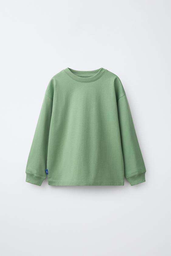T-SHIRT ÉPAIS - Vert moyen de Zara - Image 0