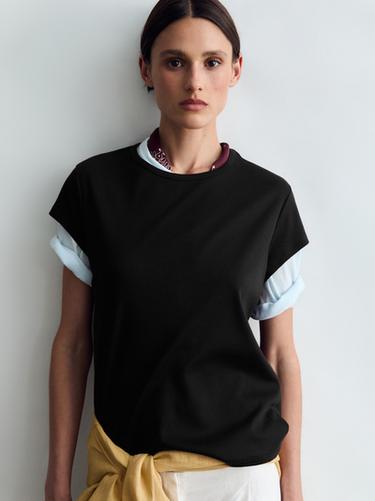 Camiseta manga corta 100% algodón - Negro de Zara - Imagen 0