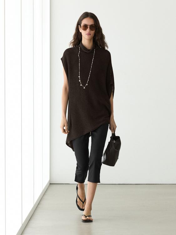 Cotton blend knit cape from Zara - $130