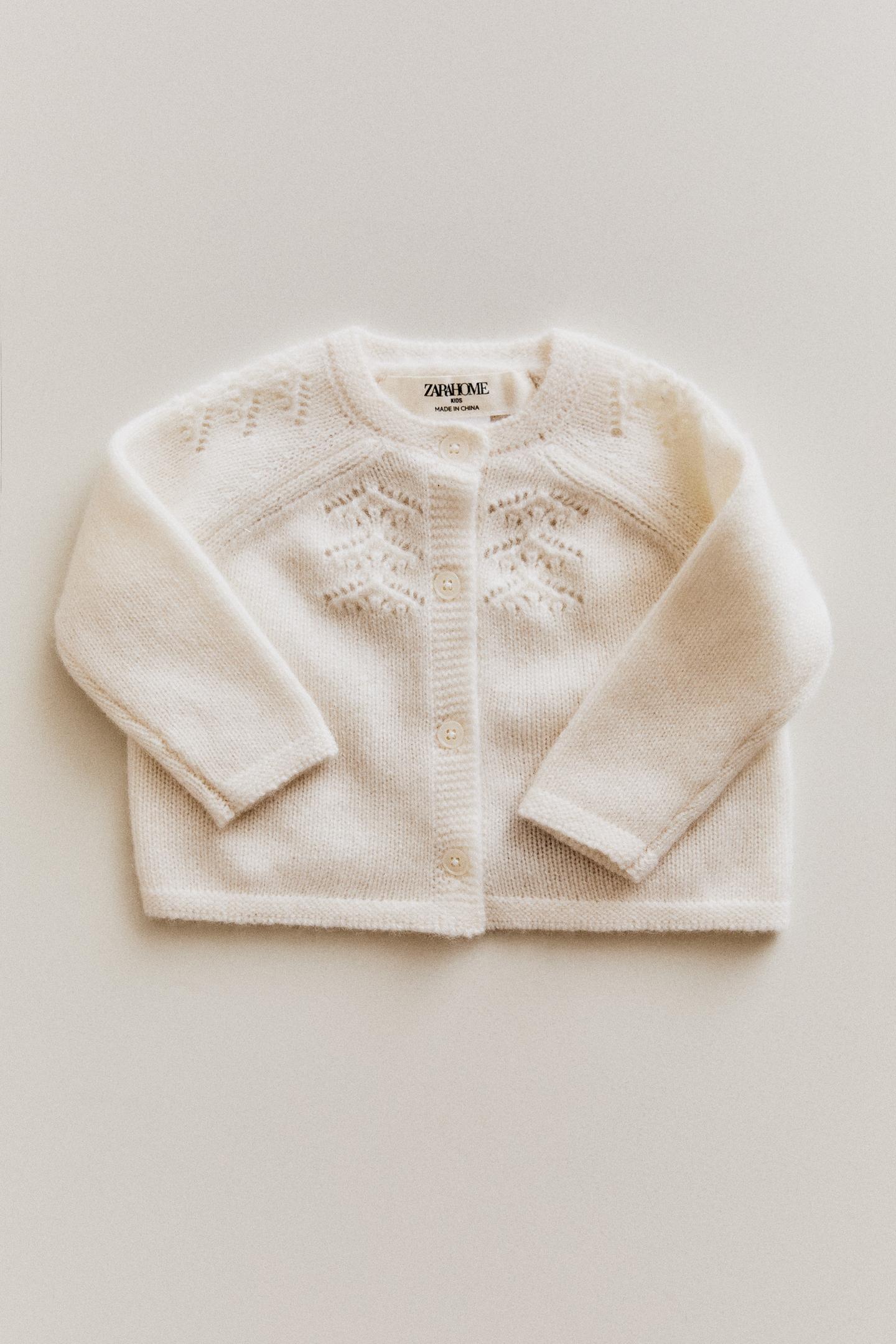 Детский кардиган Zara Cardigan, цвет: Устричный белый — фото 5