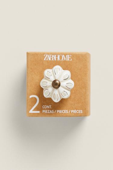 LOT BOUTONS DE PORTE CÉRAMIQUE FLEUR (LOT DE 2) - Doré de Zara - Image 5
