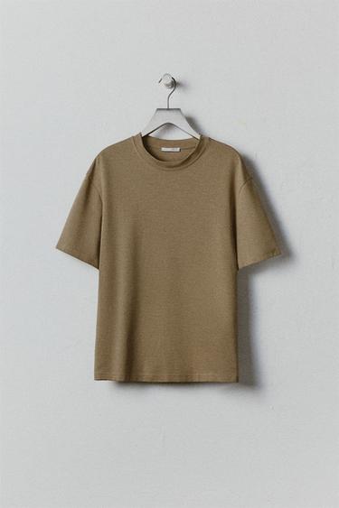 RELAXED FIT T-SHIRT - camel by Zara