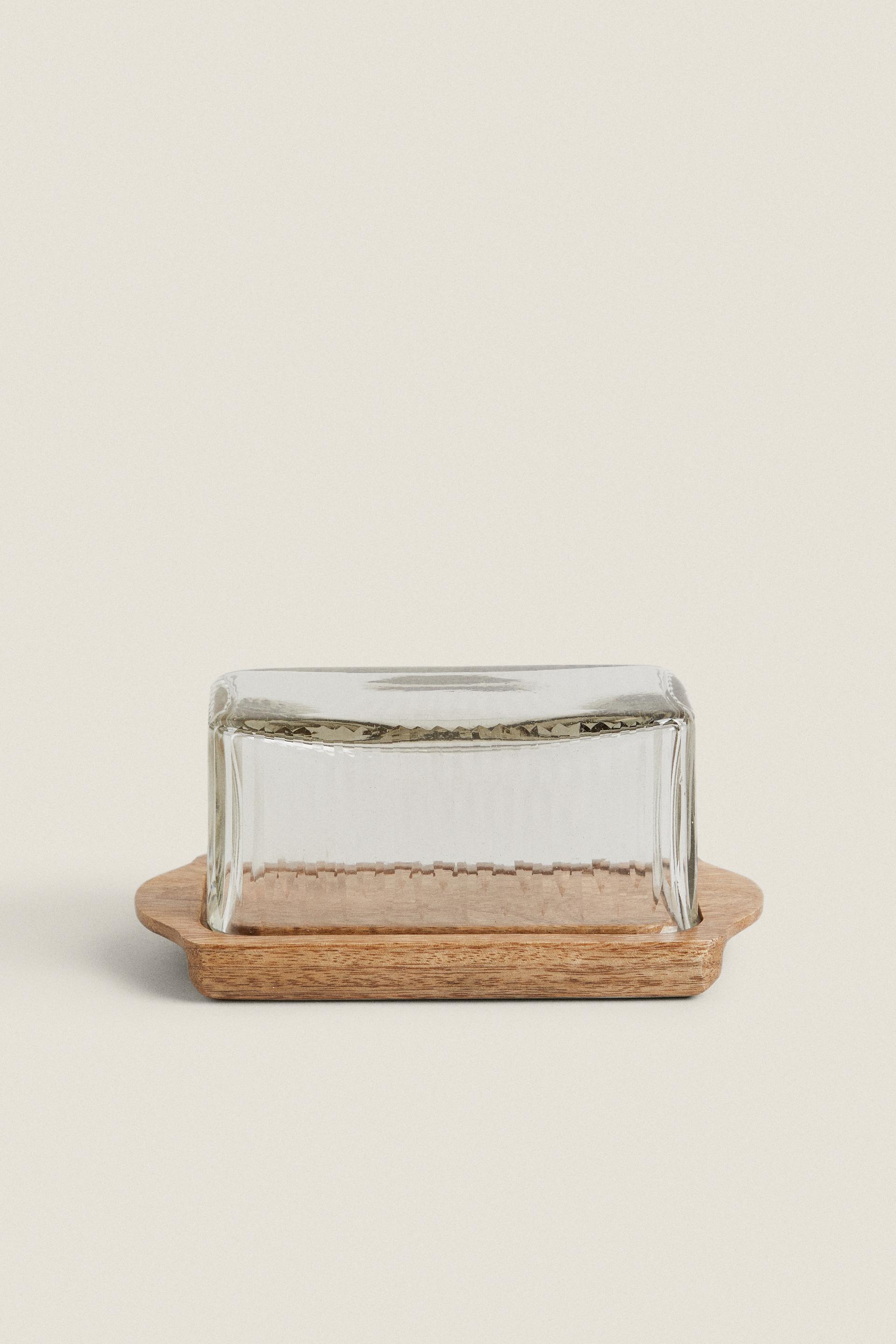 WOOD AND GLASS BUTTER DISH ZARA United States