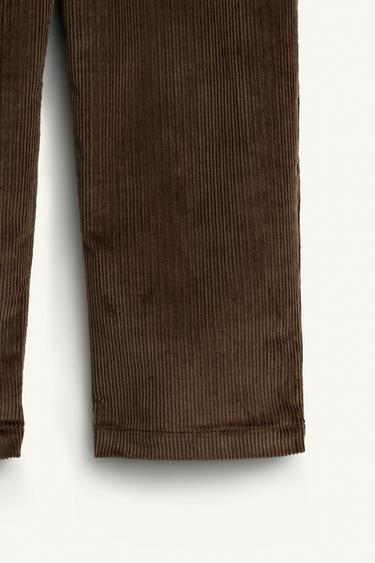 GERADE CORDHOSE – LIMITED EDITION - Dunkles Khaki von Zara